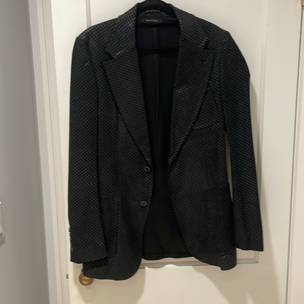 Black Gucci Guccissima gg blazer jacket suede size 48 so hot - Picture 1 of 7